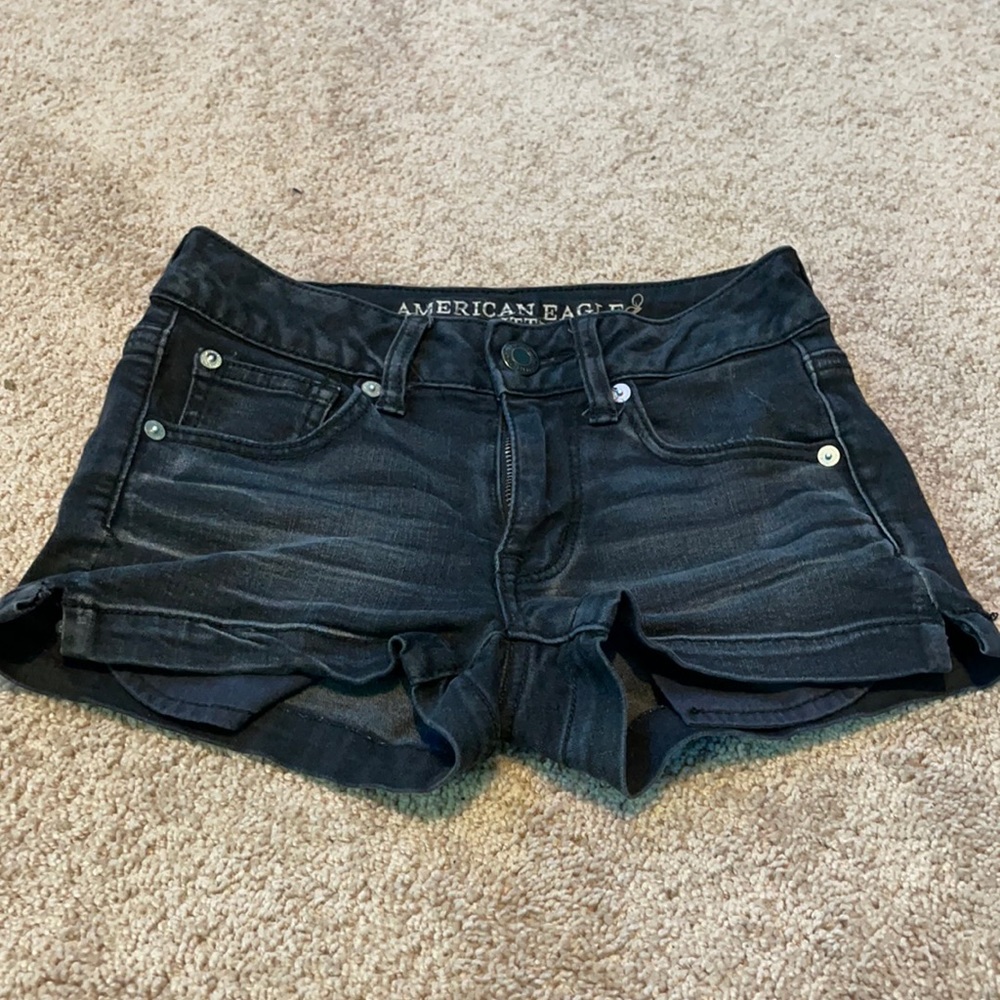 AEO Washed Black Shorts
